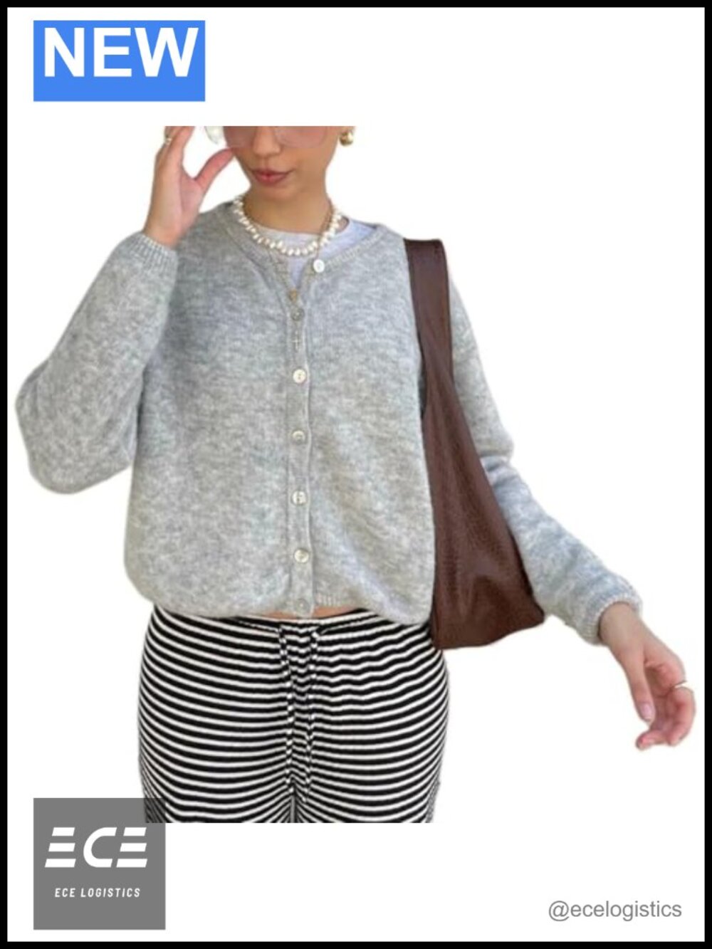 Women Button Down Cardigan Long Sleeve Crewneck Lightweight Knit Fall Top